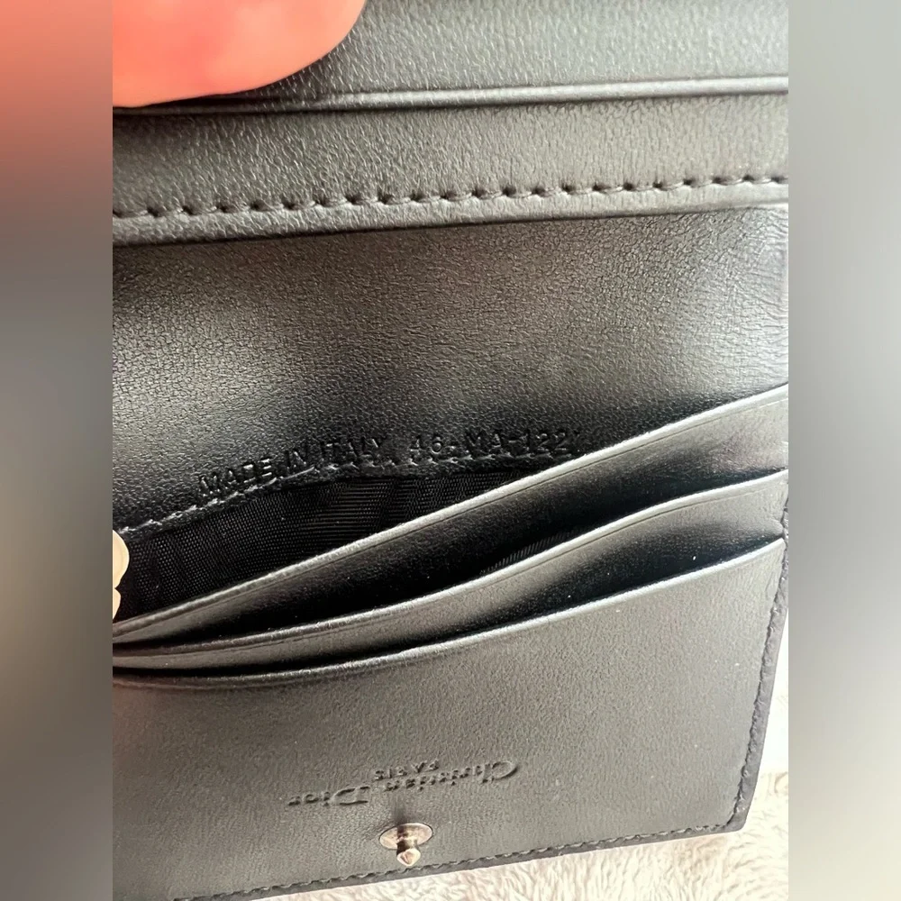 DIOR Lambskin Cannage Mini Lady Dior Wallet w/ RARE Iridescent Metallic Charms